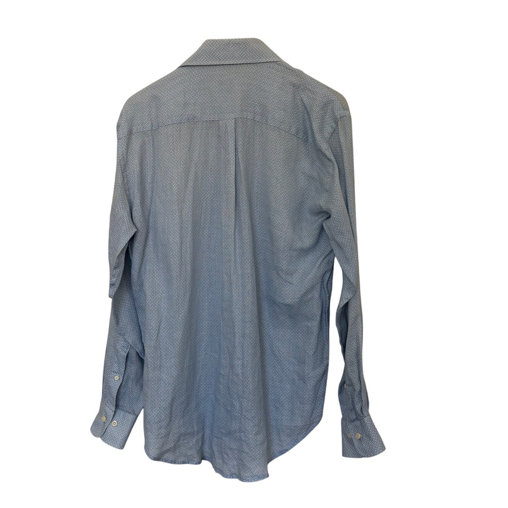 Peter‎ Millar Crown Cool Linen Button Up Shirt Size Medium Blue Chest Pocket - Picture 6 of 7